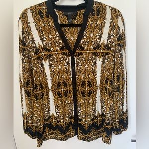 Alfani Baroque Style Pleated Blouse Size: 8